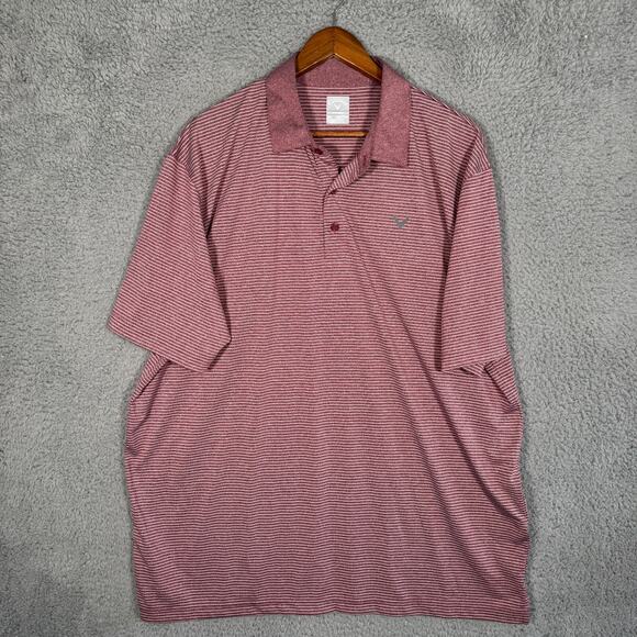 Callaway Mens Golf Stripe Polo 2XL XXL Short Sleeve Red Opti Dri - Picture 1 of 9